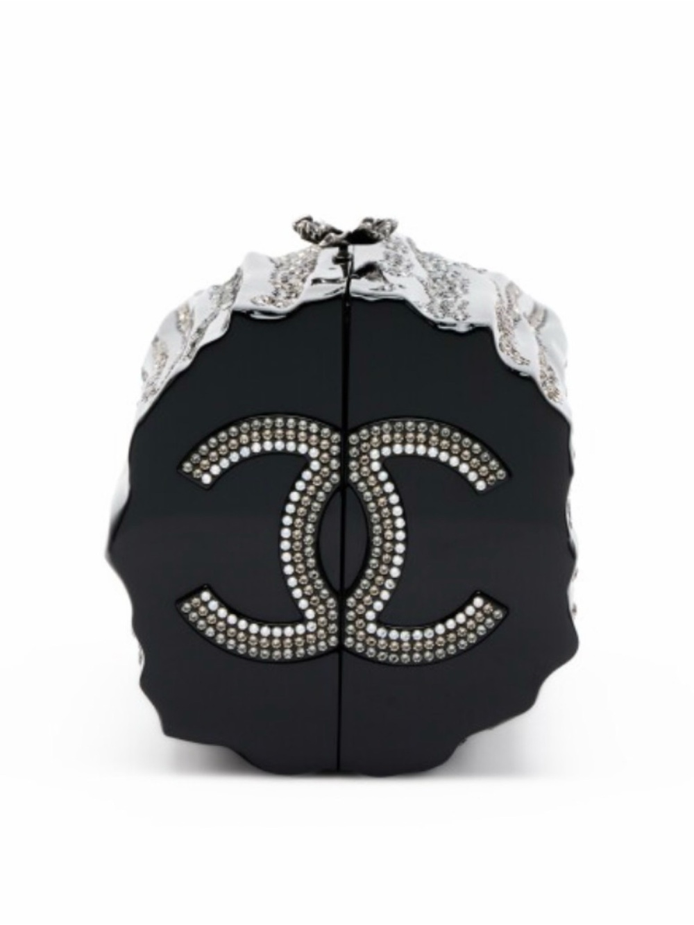Chanel Black Plexiglass Strass Log CC Minaudière Clutch, 2018 rate - Picture 2 of 16